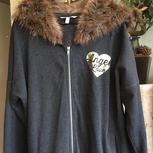 NWOT VS PINK Fleece Lined Fur Hoodie